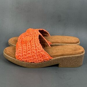 Kurt Geiger orange Eagle Crochet Cork Slide  shoes women size size 8 (38.5)